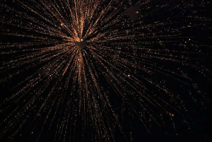 The Diwali festival is marked with lavish firework displays.