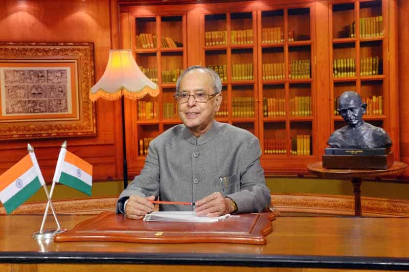 Indian President Pranab Muherjee addressing the Nation.(PIB Photo)