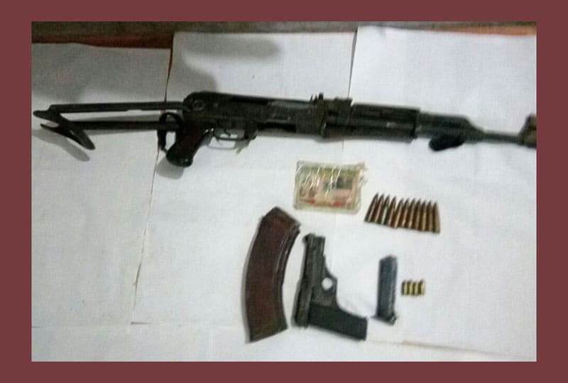weapons recovered from dead GNLA militant.