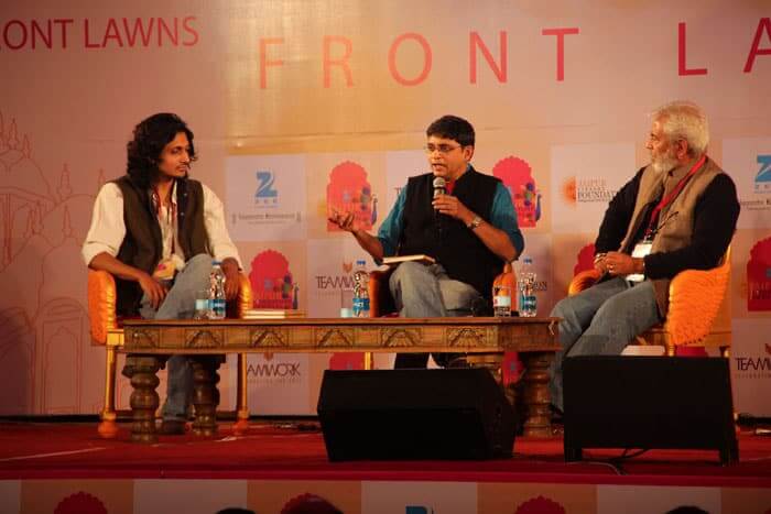 Adil Hasan (on the right) finished his photographic studies in Auckland, New Zealand, and is seen here during a conversation at the 7th Jaipur Literary festival.