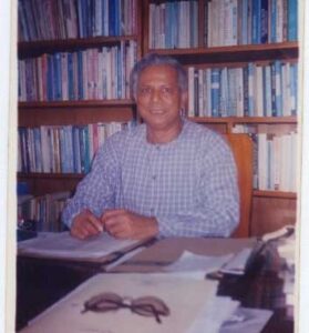 Prof Muhammad Yunus at his office. Photo by Nava Thakuria.