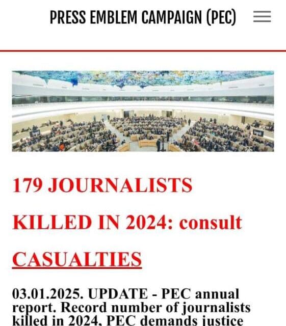 Record Number of Journalists Killed In 2024, PEC Demands Justice