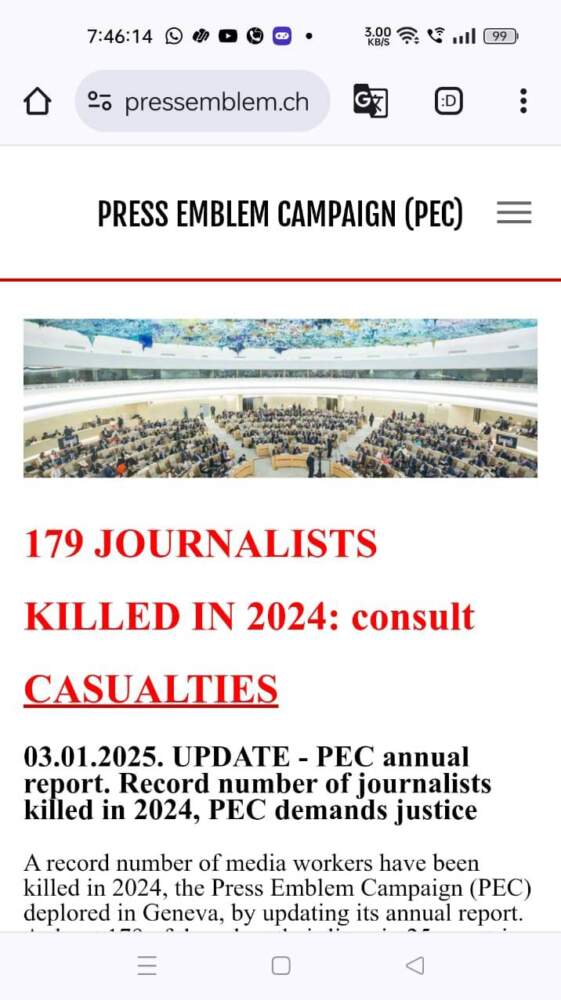 journalists killed, PEC