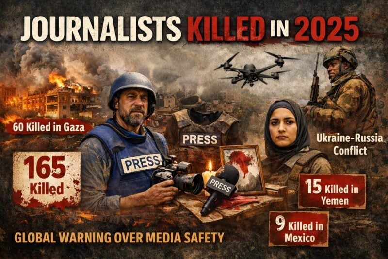 Goodbye 2025: PEC Counts 165 Journalists Killed in 2025 Worldwide